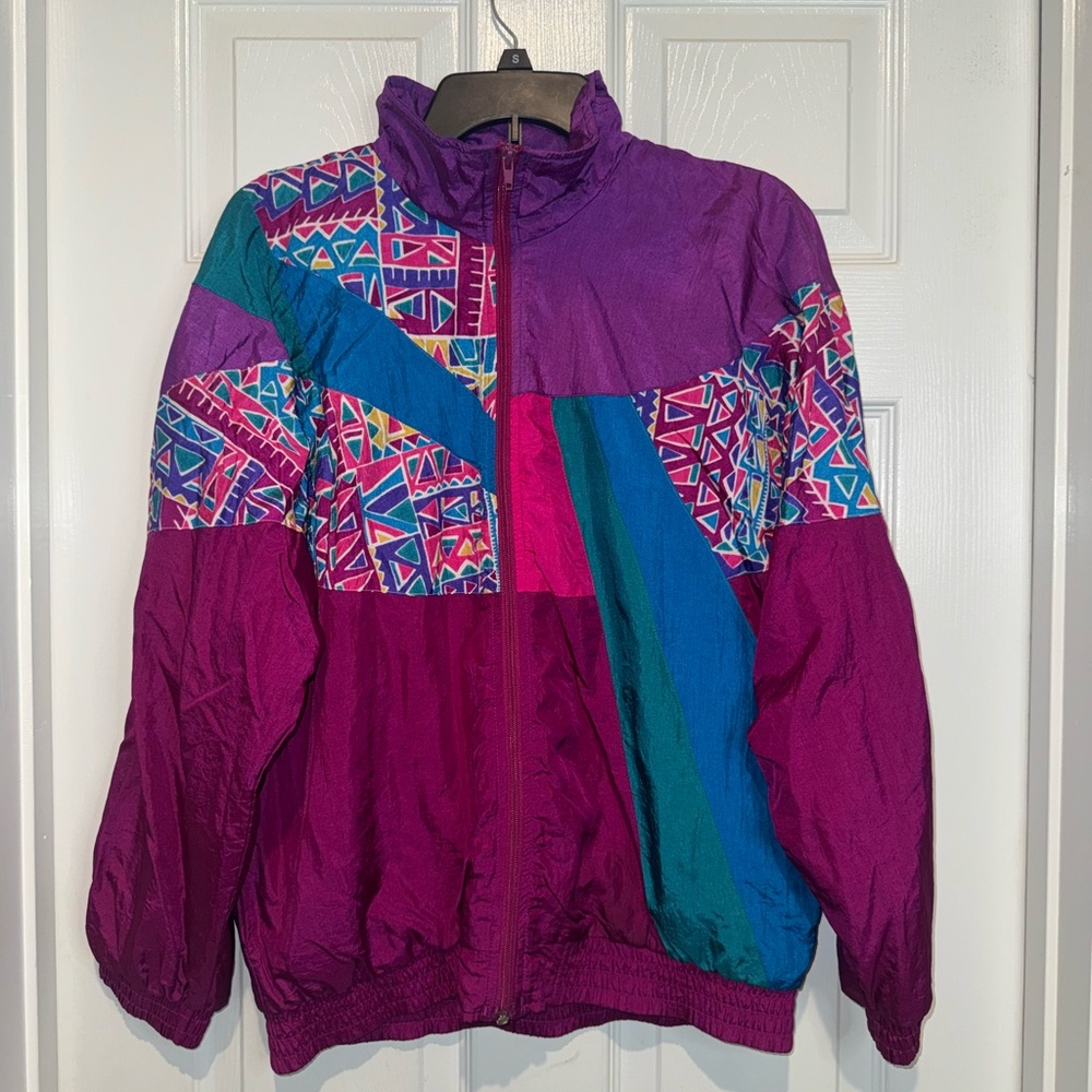 Sunterra Vintage Purple Windbreaker Jacket. Size M